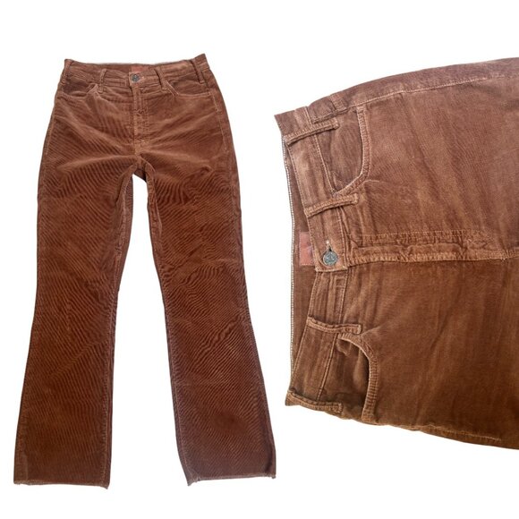 MOTHER BROWN CORDUROY THE HUSTLER ANKLE FRAY IN HOPSCOTCH 27" EUC - Picture 3 of 6